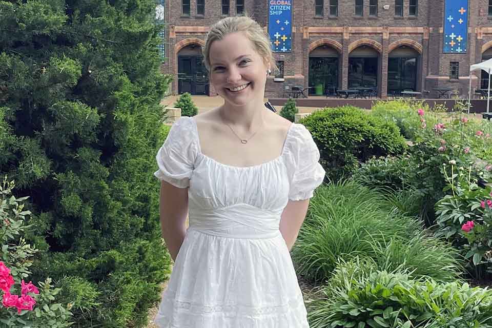 a woman in a white dress